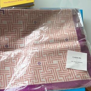 Lanvin x Lie Sangbong Pink Geometric Silk Scarf (nwt)